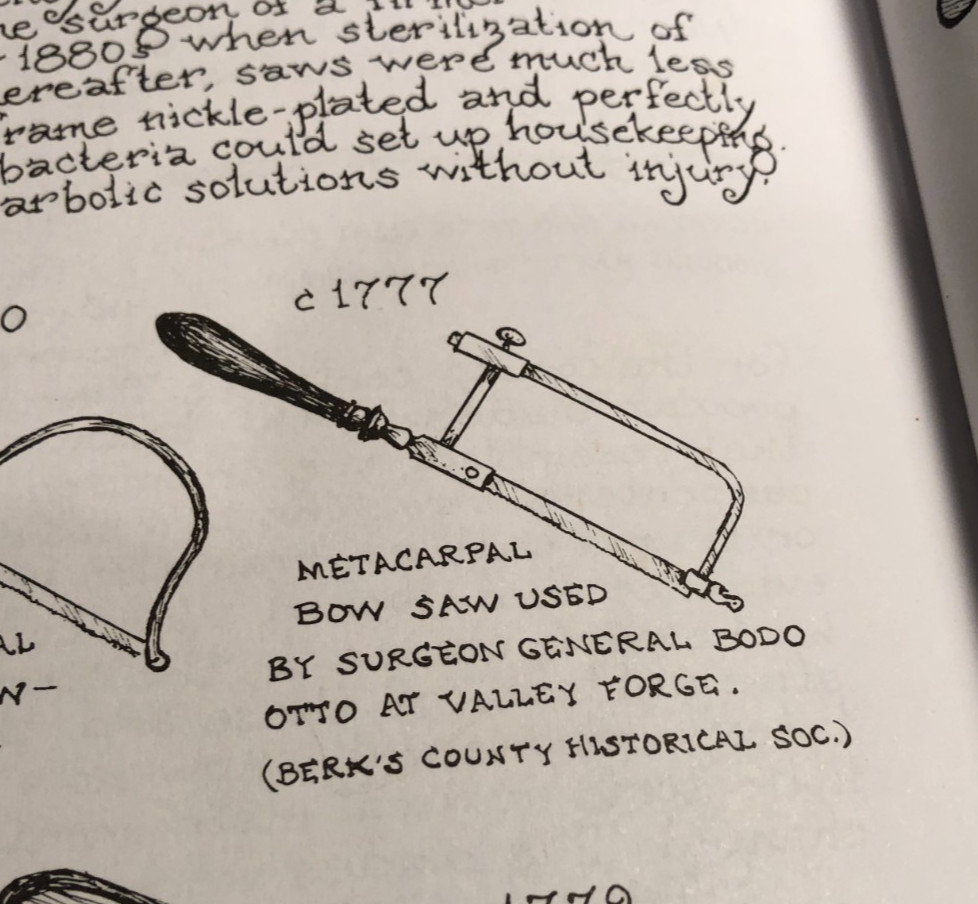 METACARPEL AMPUTATION SAW LIKE THE ONE USED BY GEN. OTTO IN 1777 - NO MAKER MARK