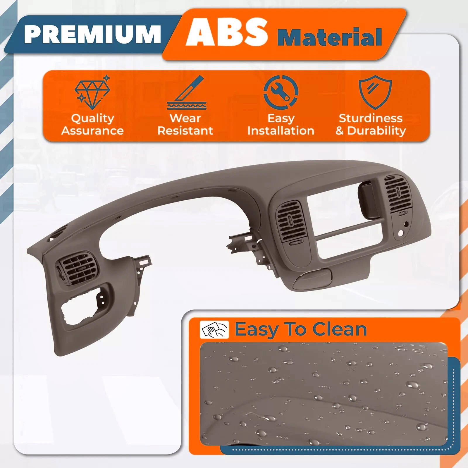 For Ford F150 Expedition 1997-2003 Brown Dash Pad Bezel +Center Dash Radio Bezel