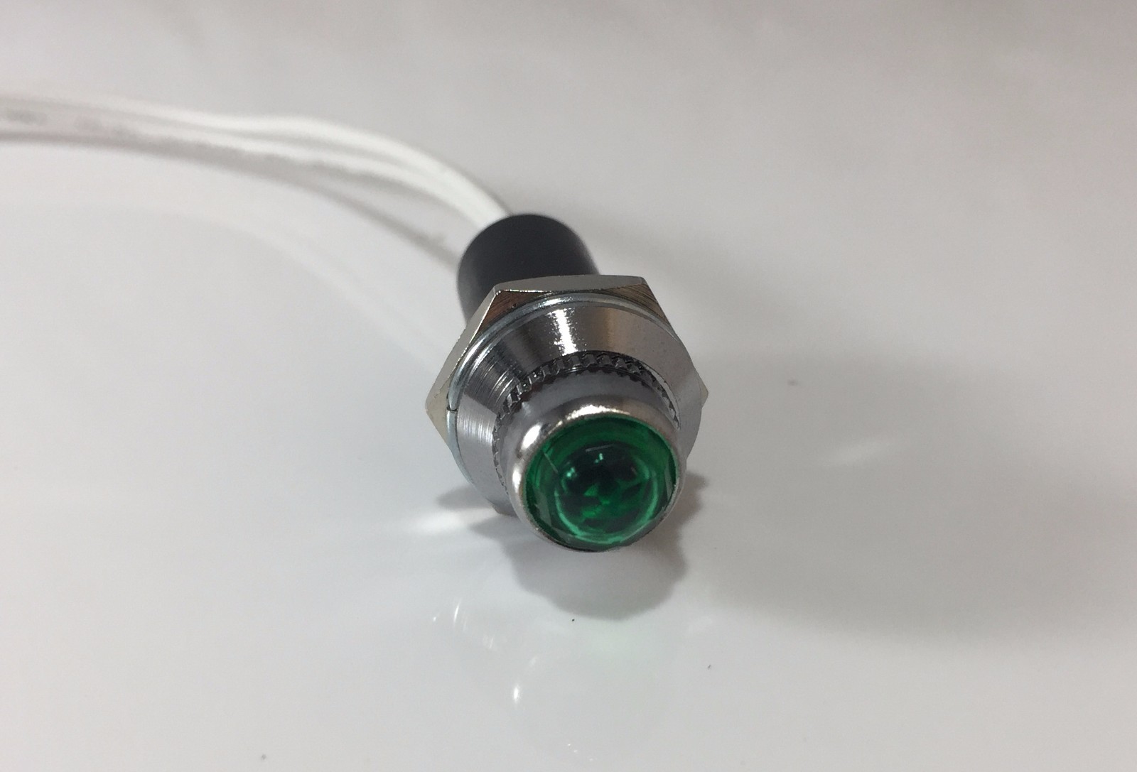 Pair Green Pilot Dash Indicator Warning Lights 12V - Vintage Classic Hot Rod