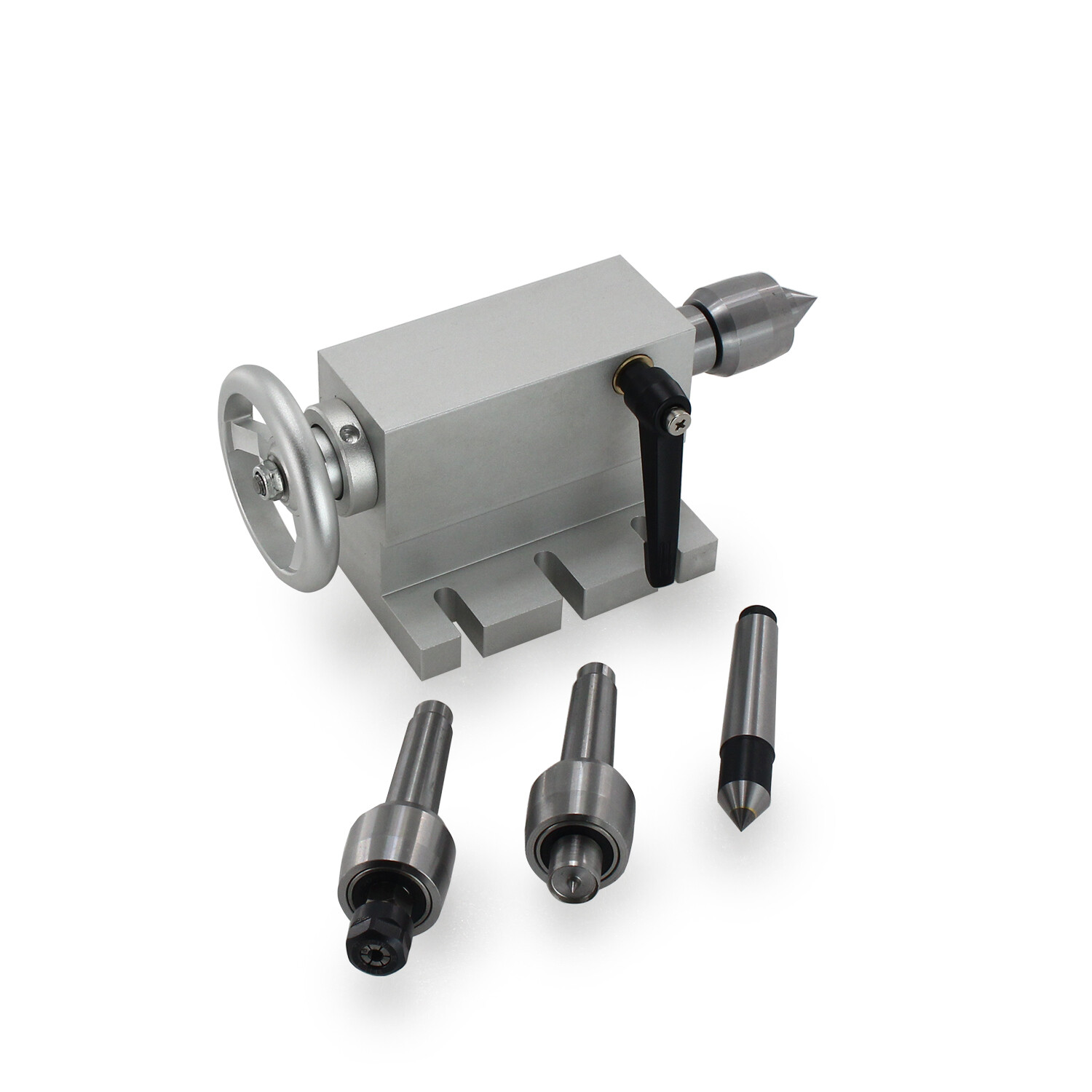 65mm Center Morse Taper 2 Live Center Movable MT2 Tailstock+4pcs head for Lathe