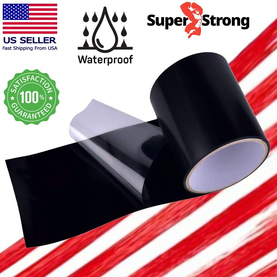 Flex Waterproof Rubberized Tape Stop Leak Seal Tape Repair Patch 4" X 5Ft Black