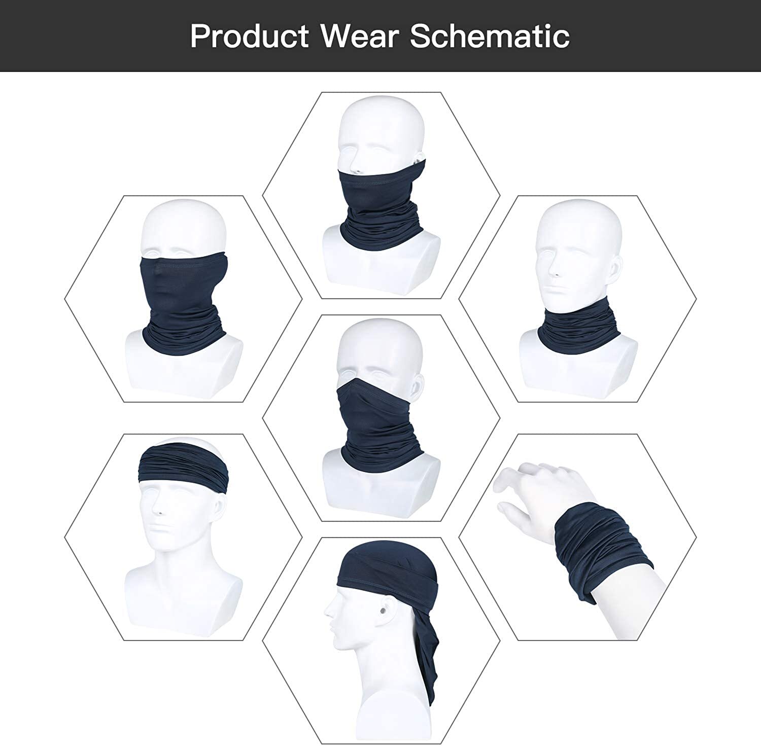 Neck Gaiter Face Cover Scarf Windproof UV Protection Bandana Mask for Men Women