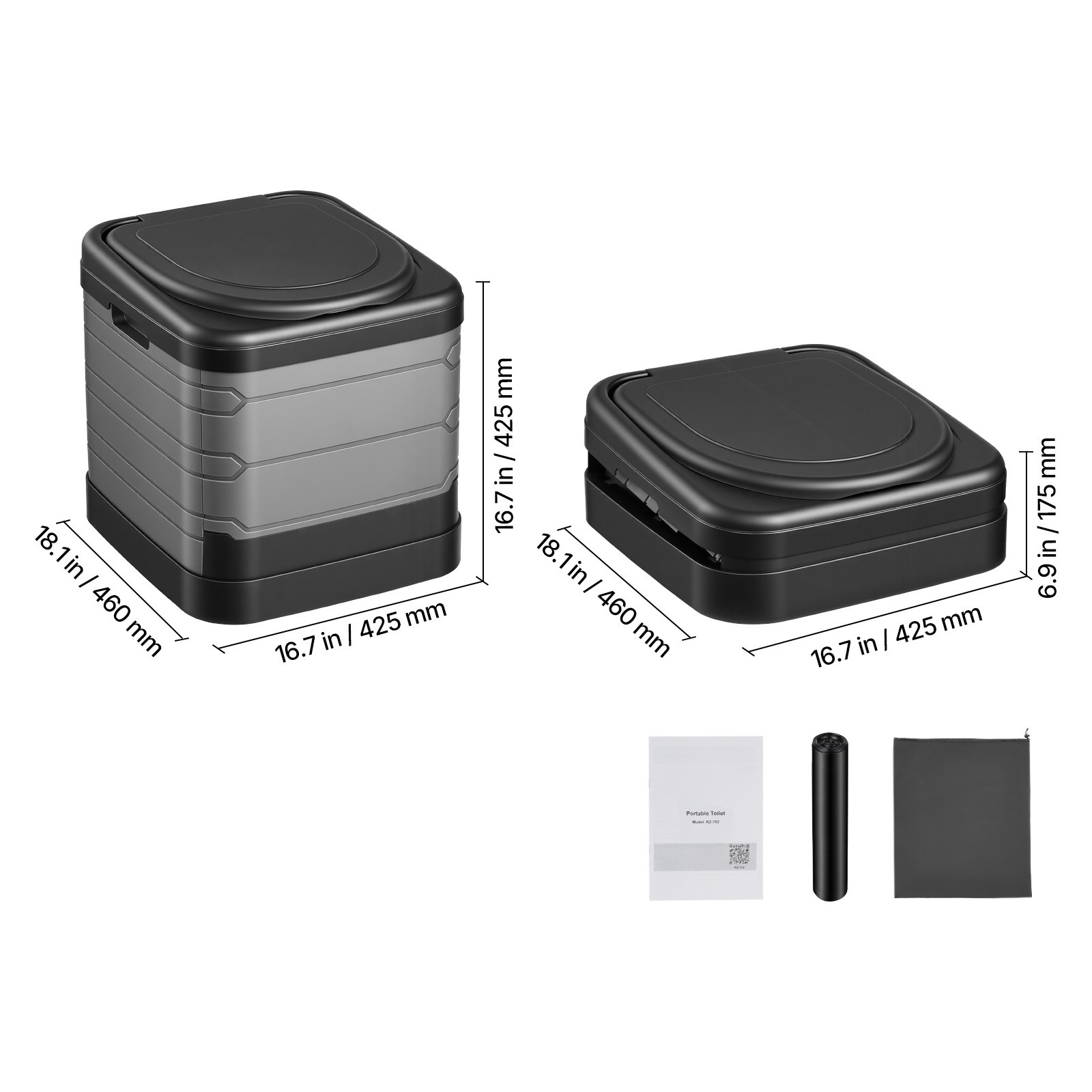 Uimoso Portable Folding Outdoor Travel Toilet, 330 lbs Capacity for Camping