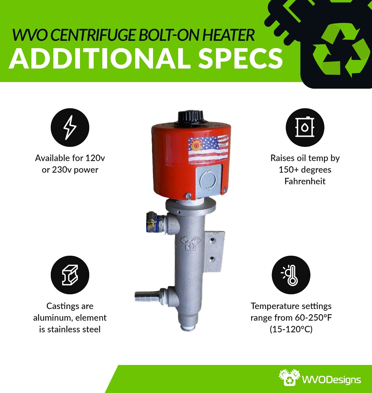 Centrifuge Bolt-On Heater 120V/240V