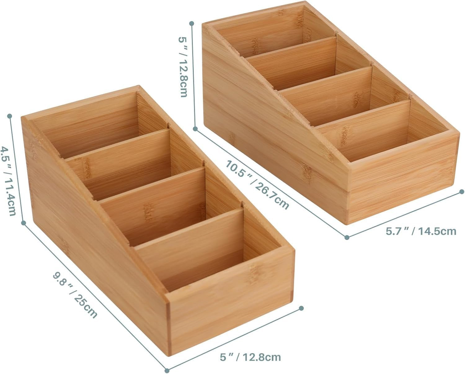 4-Section Snack Organizer with Removable Dividers for Kitchen, Cabinet, Office,