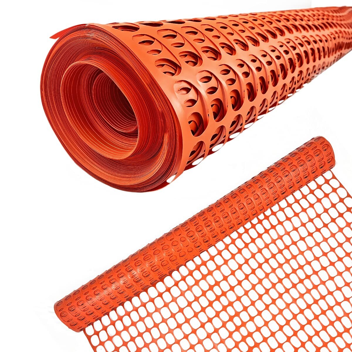 Ashman Plastic Mesh Fence, Construction Barrier Netting, Orange, 4'x100' Feet.