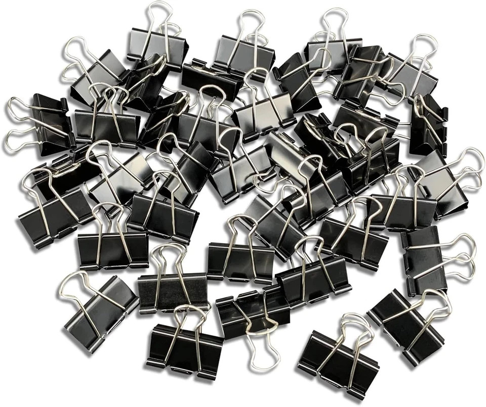 40Pcs Medium Binder Clips 1.25 Inch Black Paper Clamps Office School Supplies...