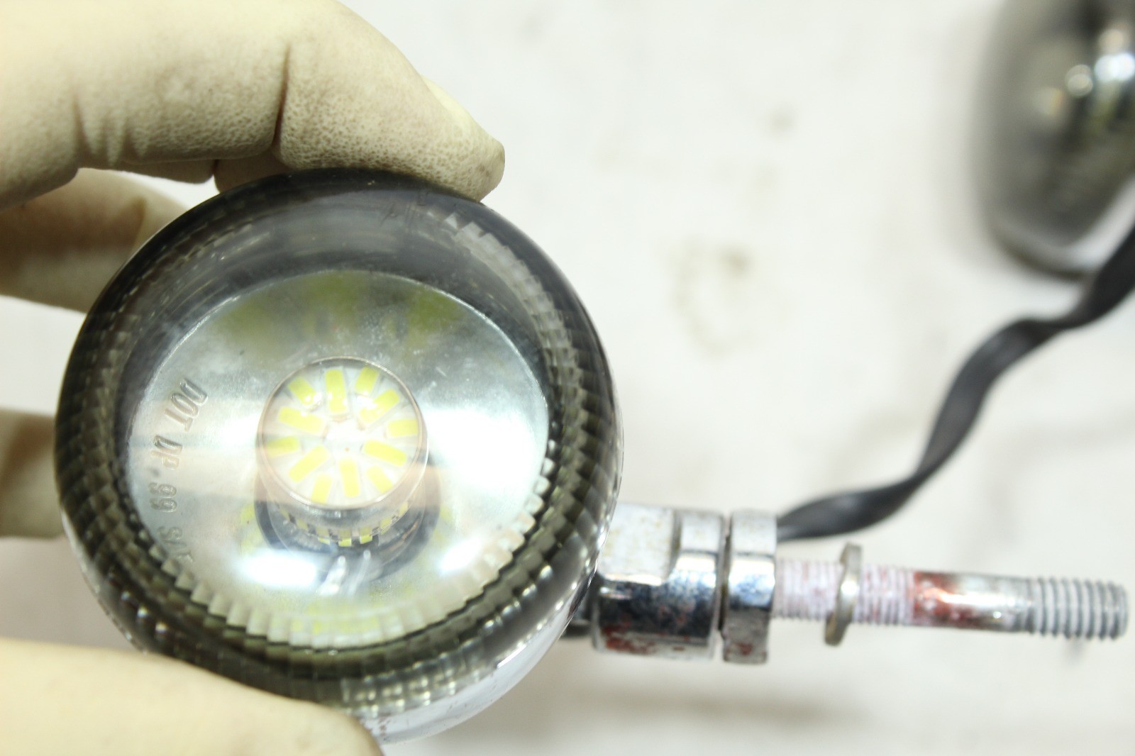 Harley Softail Dyna Sportster OEM Front Turn Signal Set Pair Chrome Bullet Style