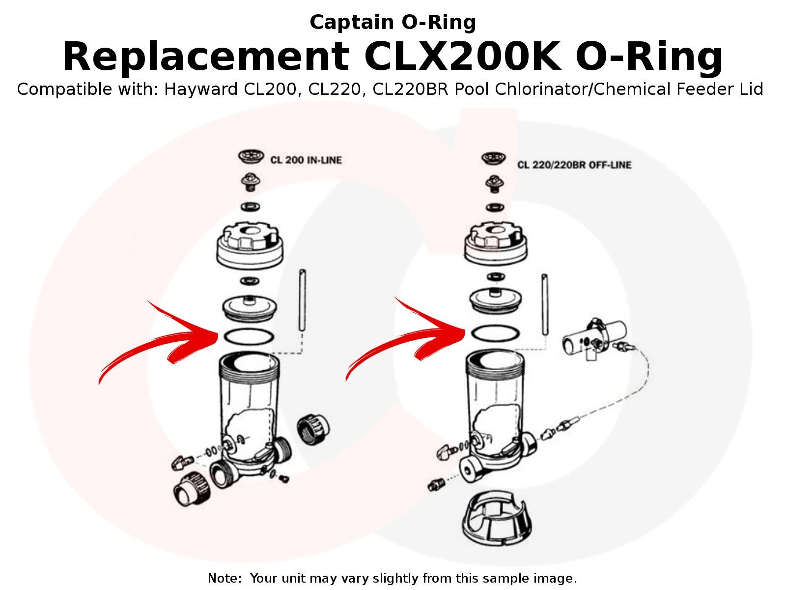 CLX200K O-Ring for Hayward CL200, CL220, CL220BR Pool Chlorinator Lid (2 Pack)