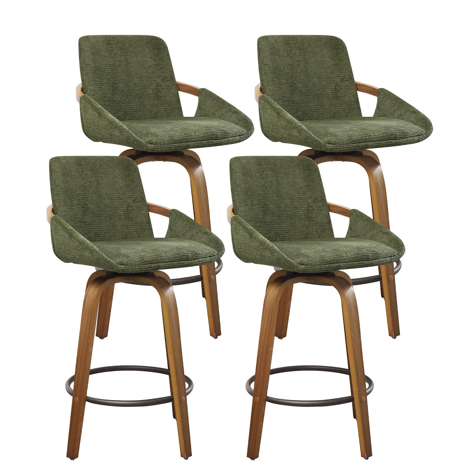 Bar Stools Set of 4 26 Inch Counter Height Chairs with High Backrest