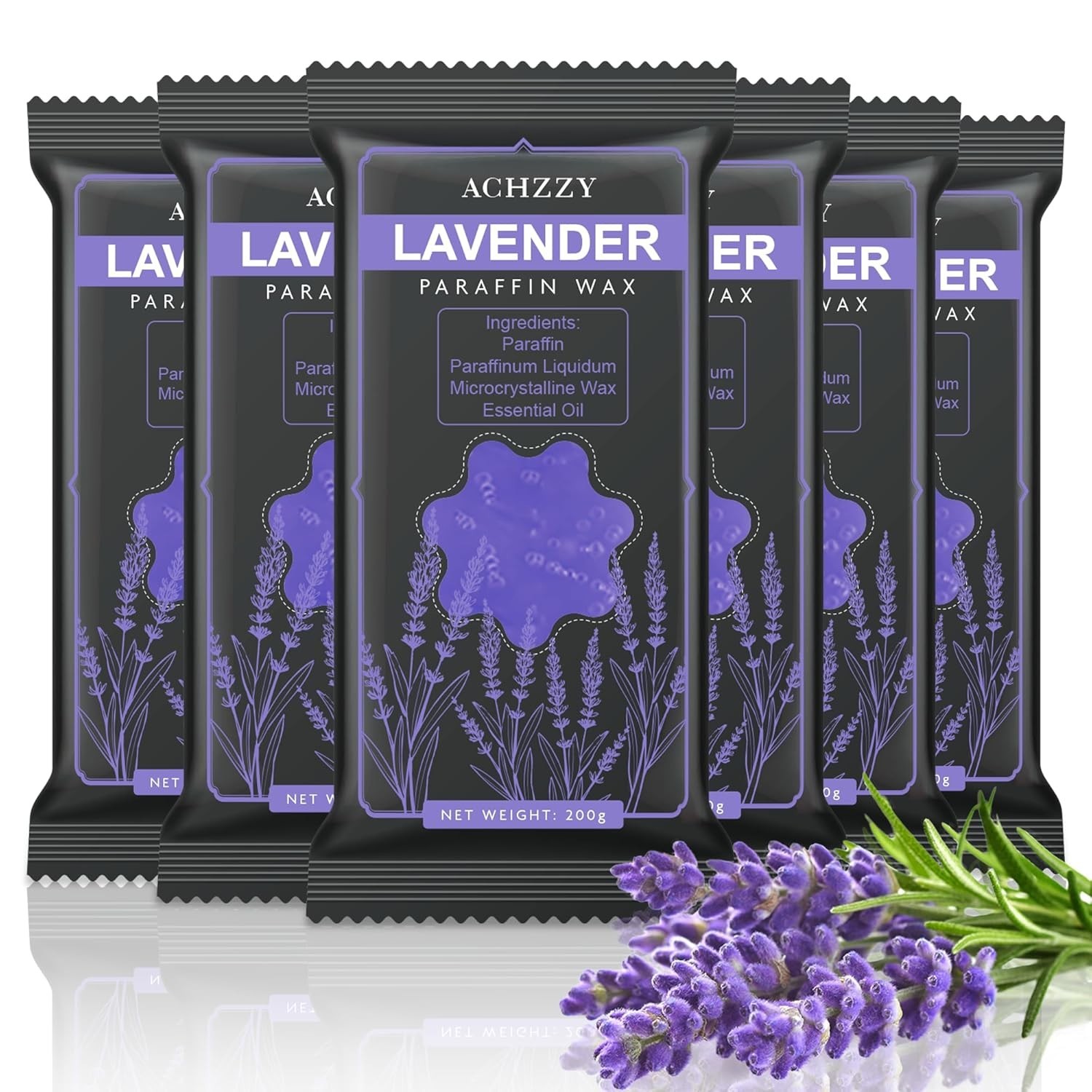 Natural Paraffin Wax Refills, 6 Pack Paraffin Wax Blocks of Lavender Scent for P
