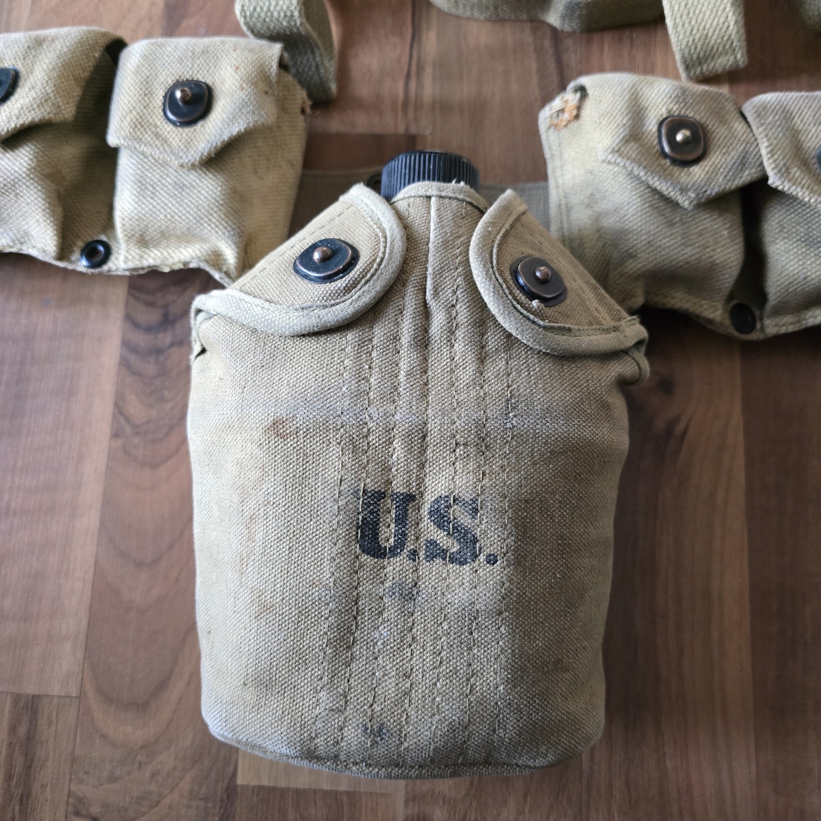 USMC Cartridge Belt Suspenders Canteen First Aid Wharton Mfg For Reenactment