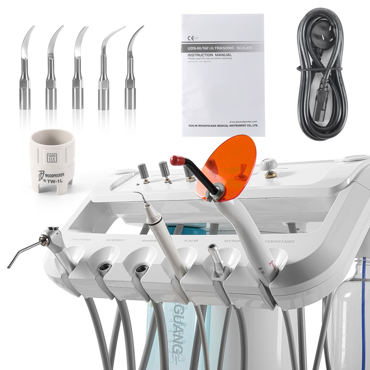 Combo Dental Portátil: Unidad, Compresor, Scalers, Cura Luz + Sillón Plegable