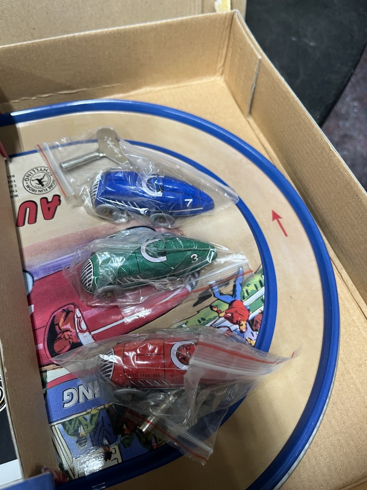 Schylling Auto Speedway Tin Windup Race Car Game NEW #3