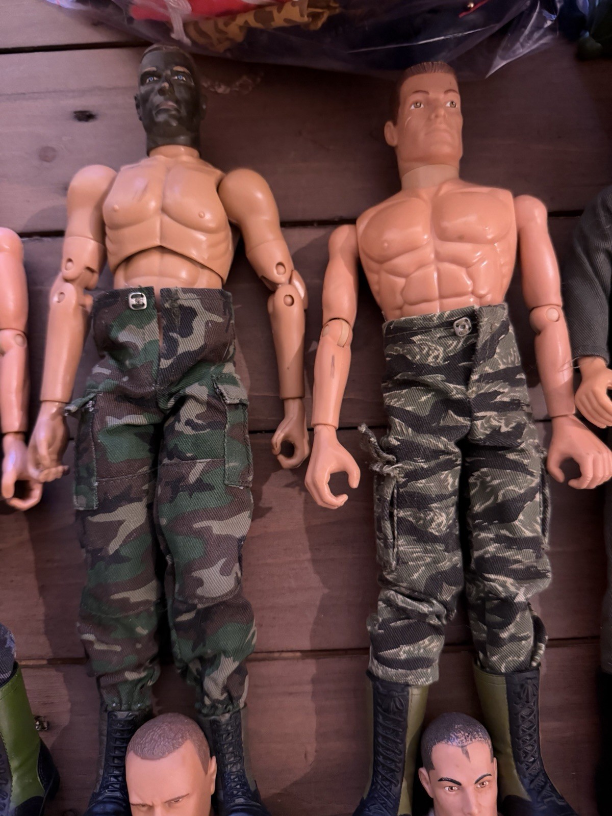 Military Action Figures Mixed Lot with Camouflage Clothing & Accessories