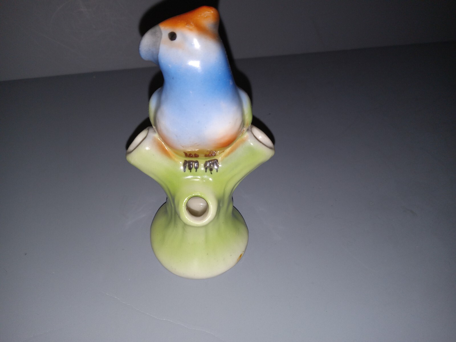 Czech Parrot Bud Vase Czechoslavakia Bird Vintage 5.5"