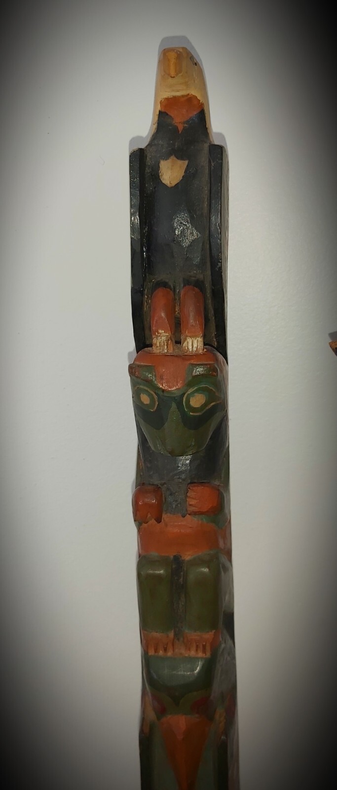 Northwest Coast; 2 Polychromed Model Totem Poles (early 20th c).