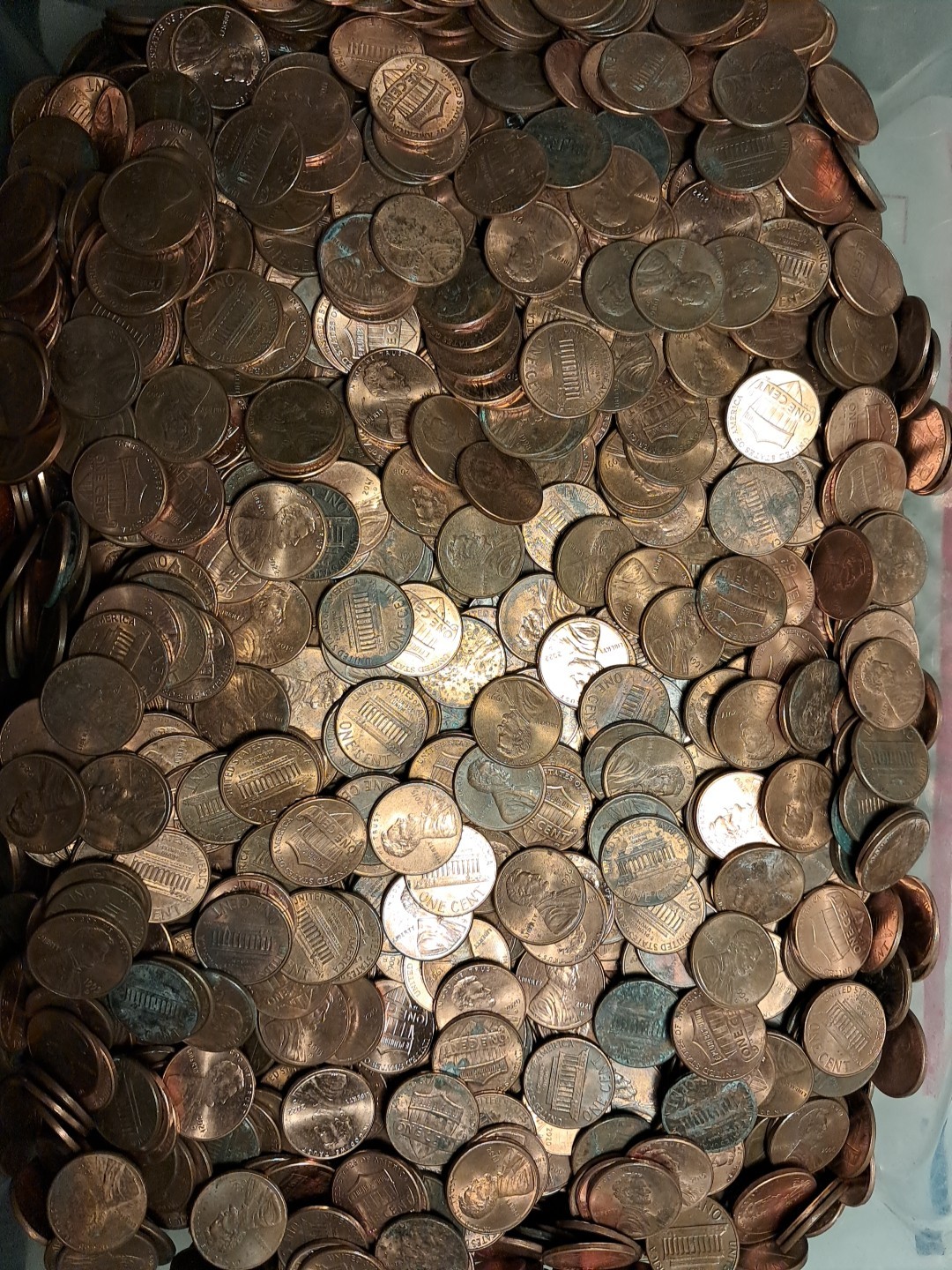About $50 Face Value Over 26+ Pounds US Pennies Non Copper, Unsearched About