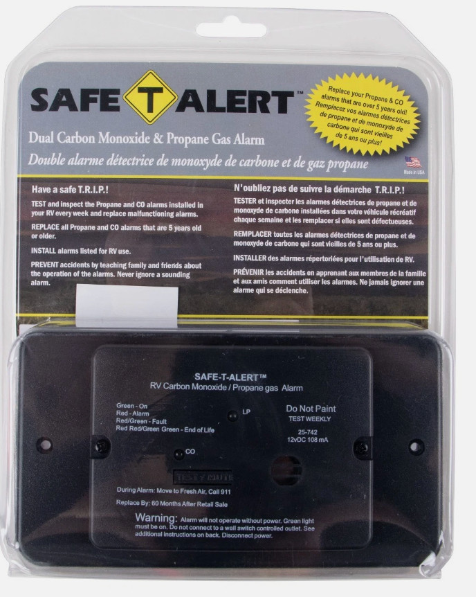 RV Carbon Monoxide(CO) Propane(LP) Safe-T-Alert MTI Leak Detector 25-742-BL NEW