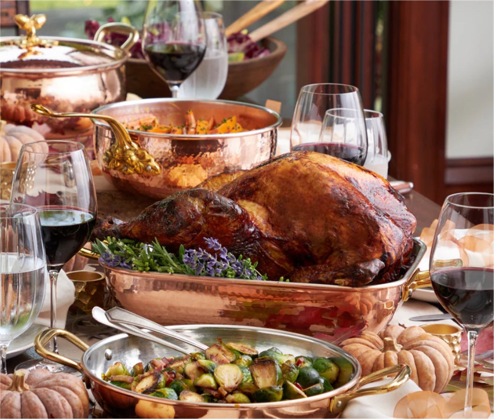 Ruffoni Historia Hammered Copper 5.5 Qt Rectangular Roasting Pan Acorn Knob