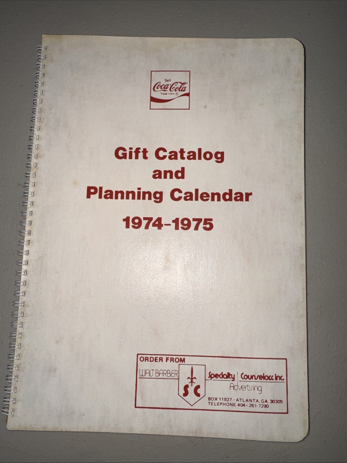 1974 Walt Barber Specialty Advertising Coca Cola Promotional Employee Gift