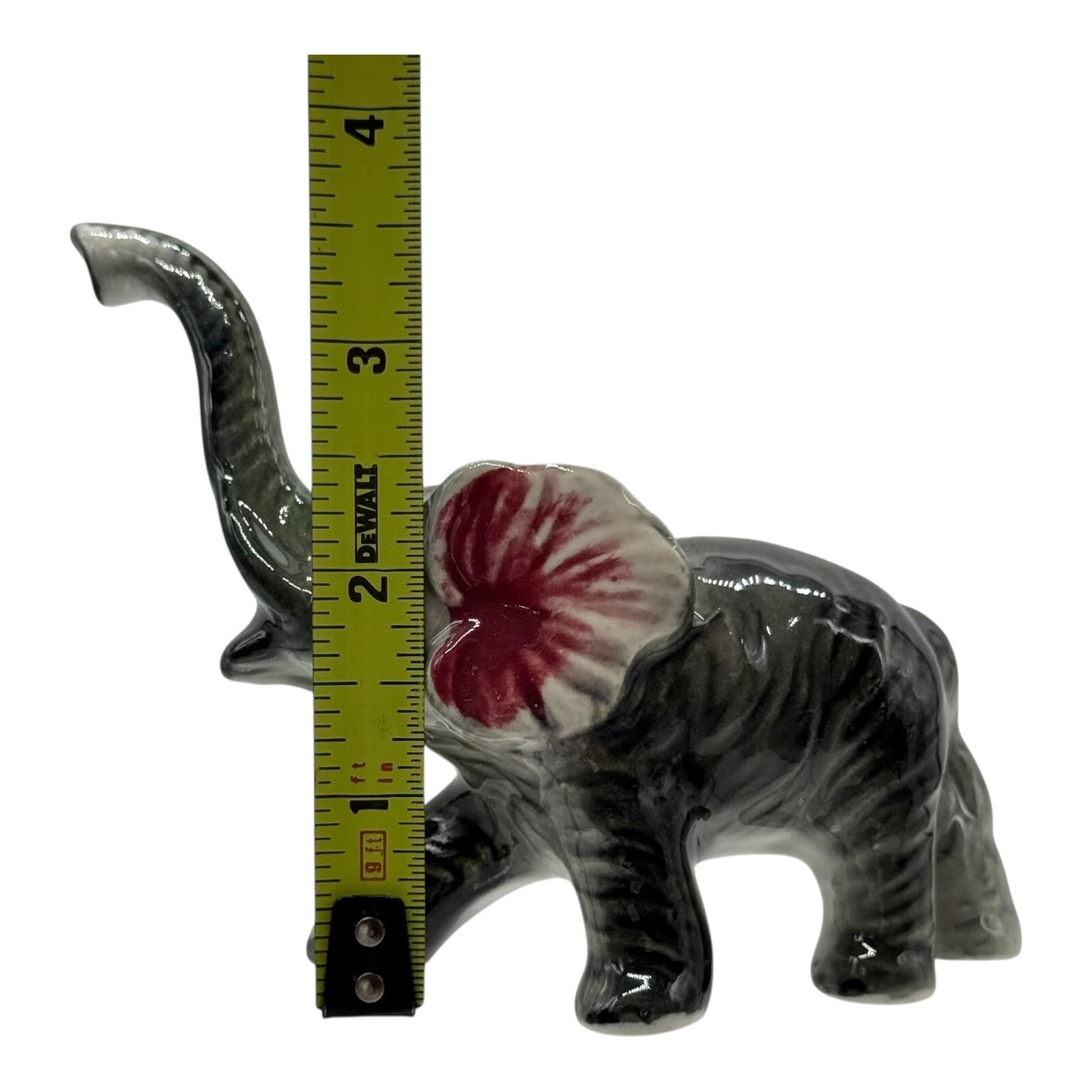 Elephant Figurine Trunk Up Ceramic Animal Statue Decor Collectible Vintage Gift