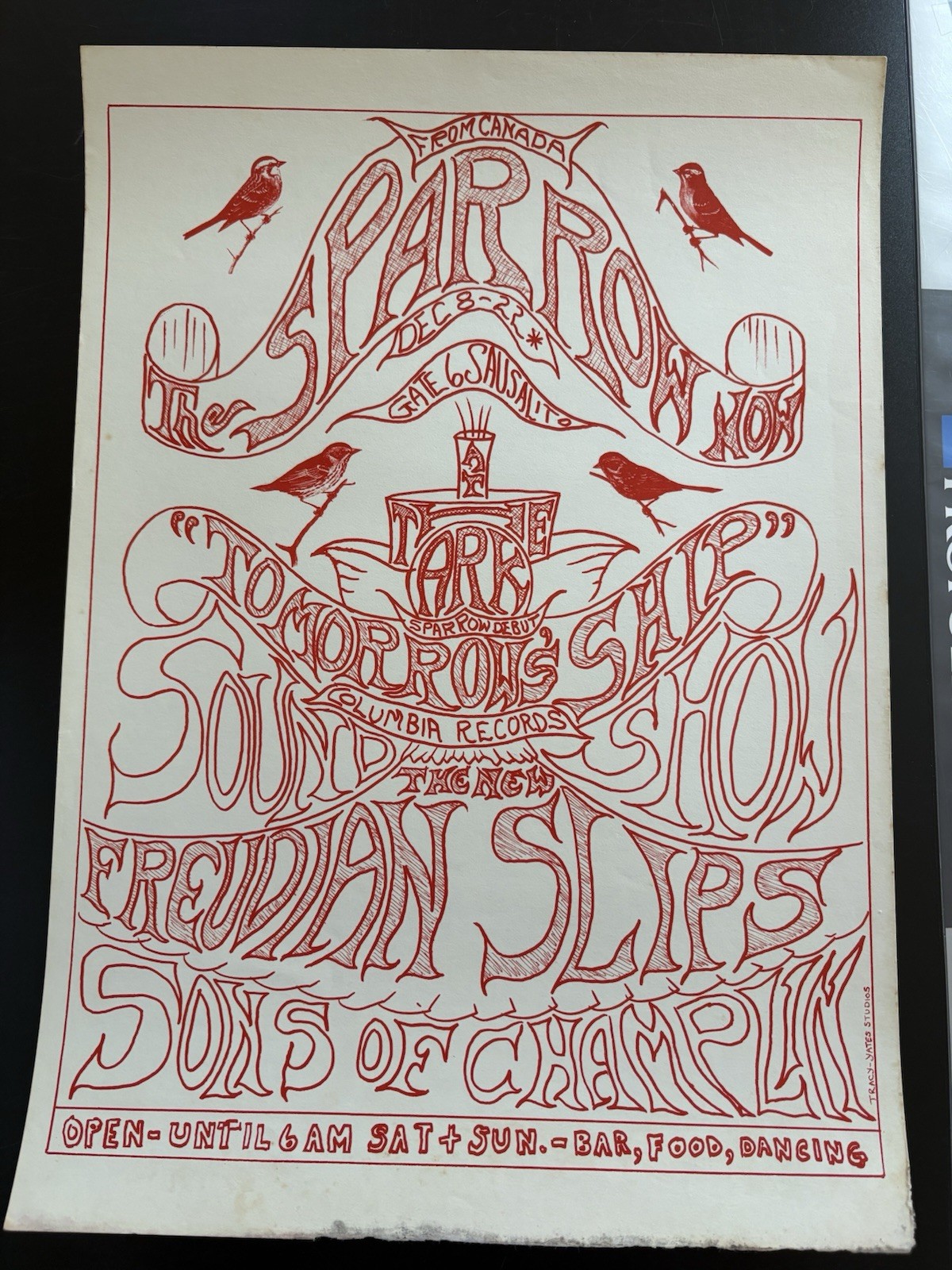1966 Sparrow Freudian Slips Sons of Champlin The Ark Sausalito Original Poster