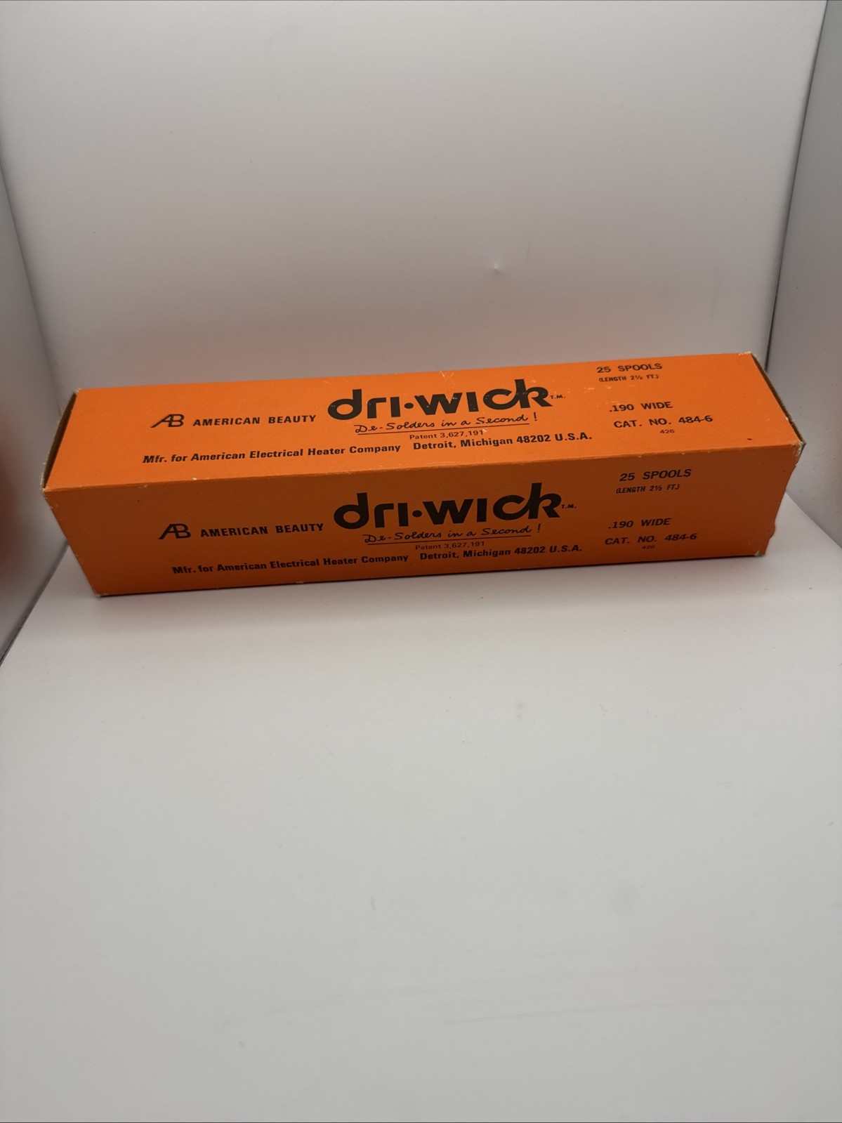 Vintage American Beauty Dri-Wick Desoldering Braid Box of 25 Spools NOS USA