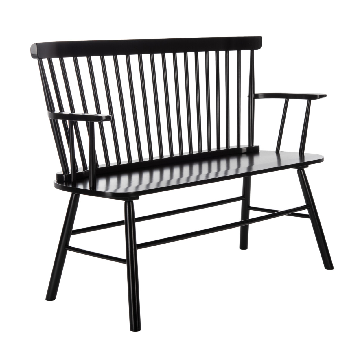 SAFAVIEH Addison Spindleback Settee | Black |