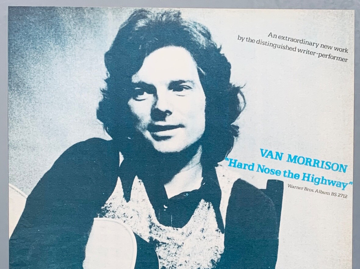 VAN MORRISON 1973 original POSTER ADVERT HARD NOSE THE HIGHWAY Warner Records