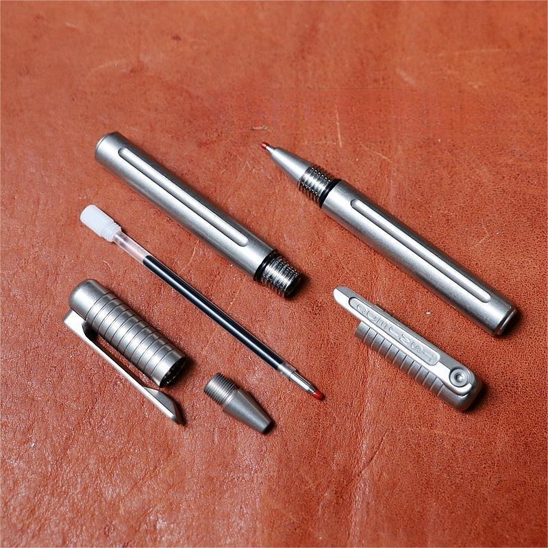 Compact TC4 Titanium Alloy Signature Pen Pocket Ballpoint Pen Outdoor Travel EDC