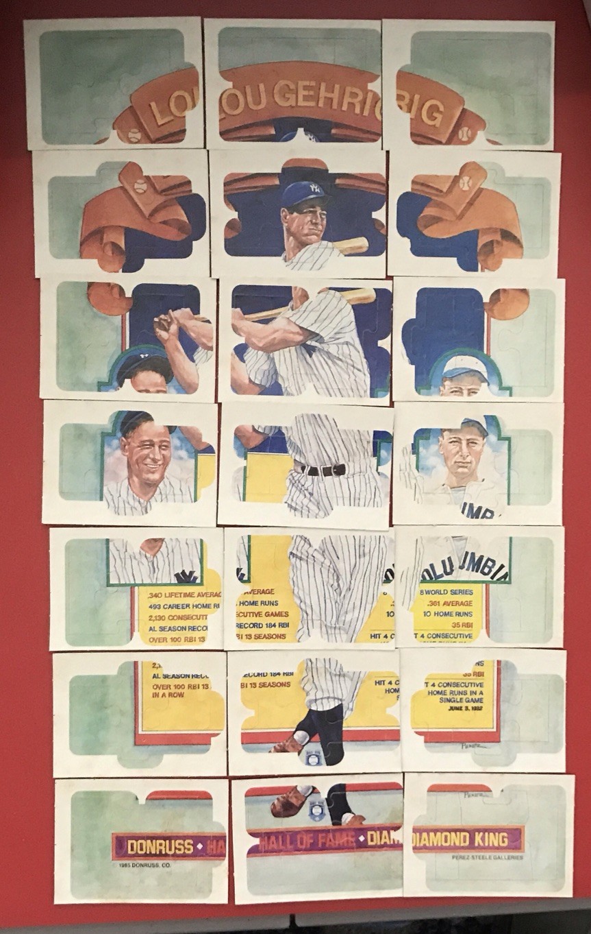 1985 Donruss Baseball LOU GEHRIG Diamond King Puzzle 1-63 Pieces Complete Set