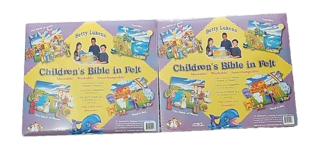 2 BETTY LUKENS BIBLE IN FELT Story Board and THE BIRTH OF JESUS Set NEW Sealed