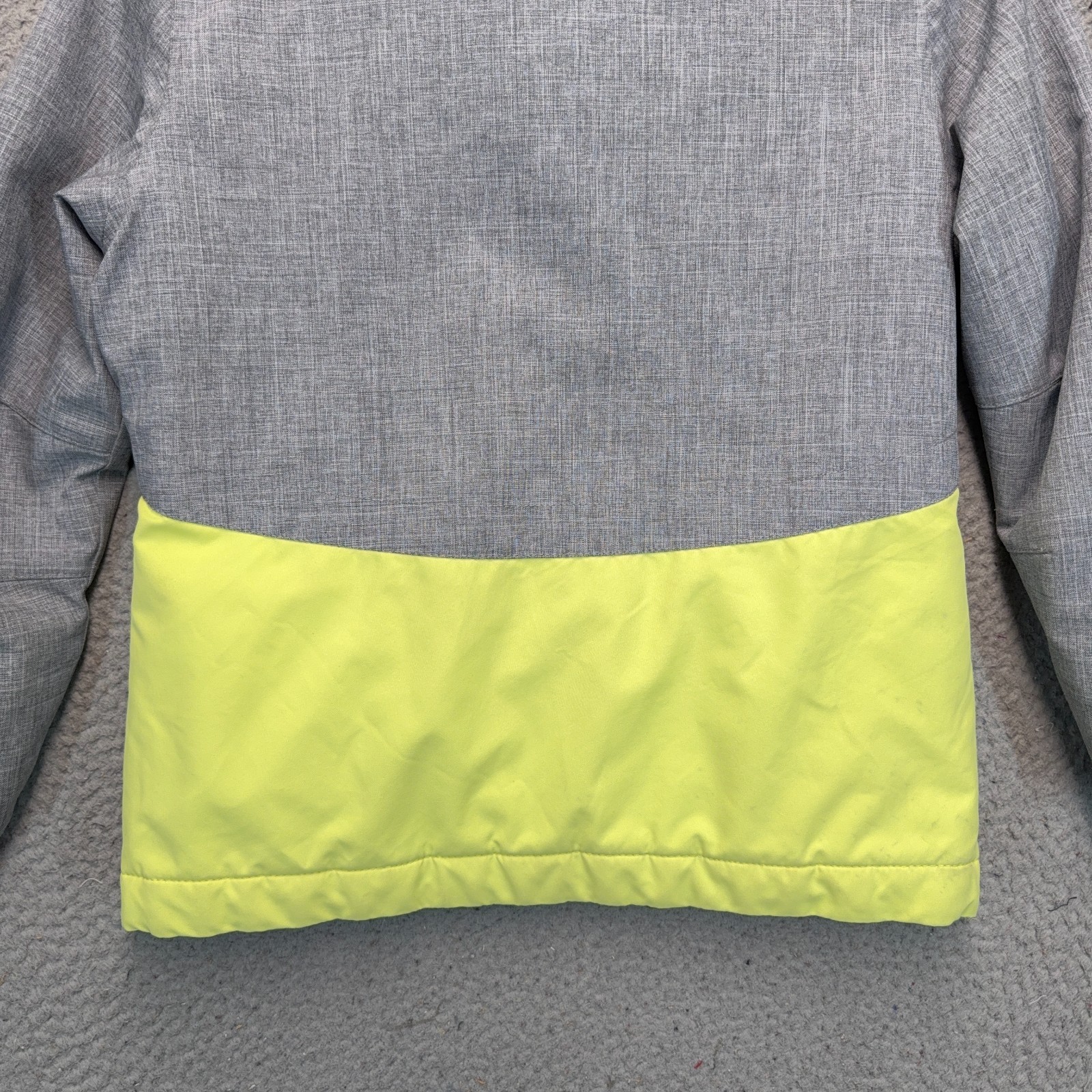 ONeill Jacket Girls 8 Gray Yellow Colorblock Snowboard Ski Hooded Insulated