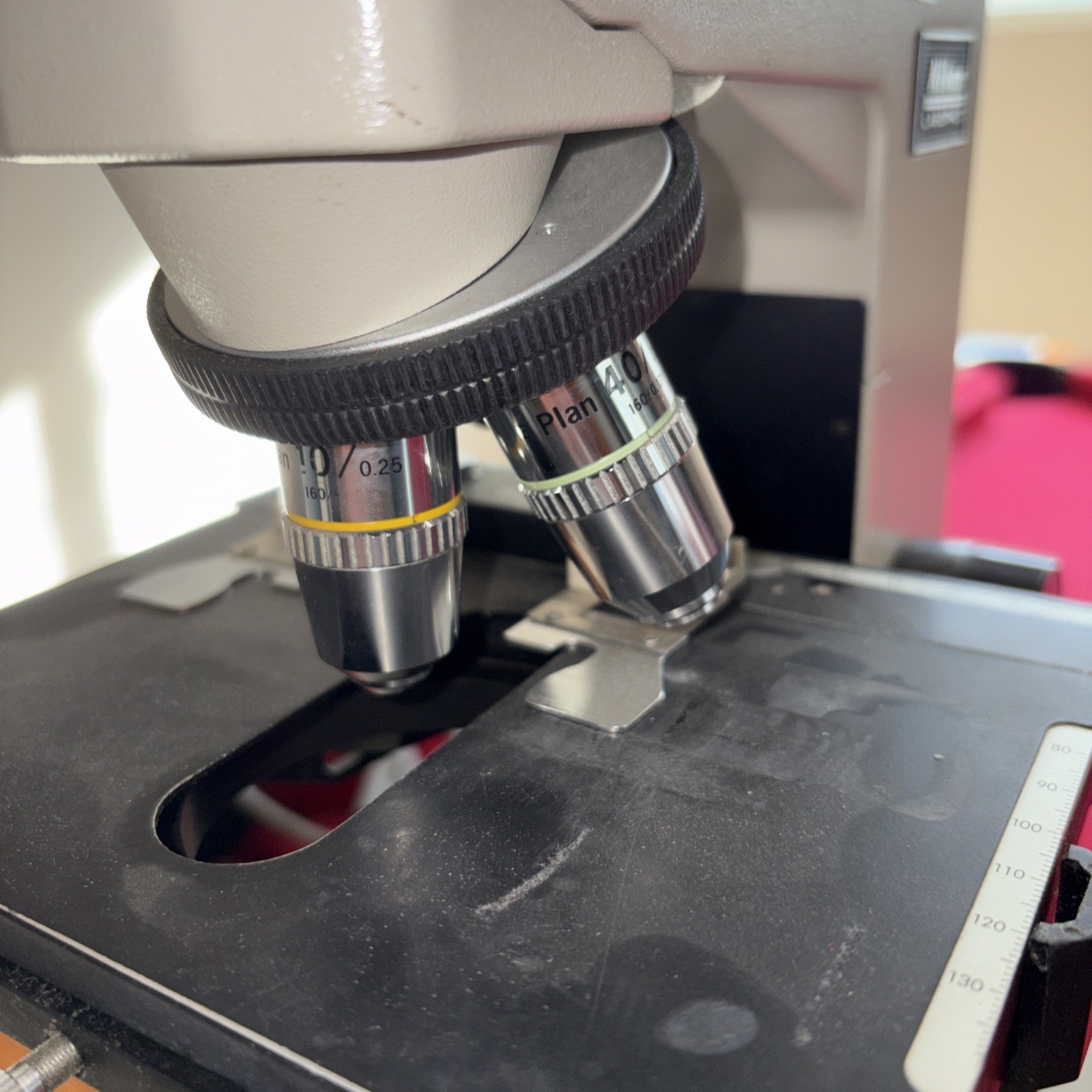 Nikon Labophot-2 Binocular Microscope With 3 Objectives Japan