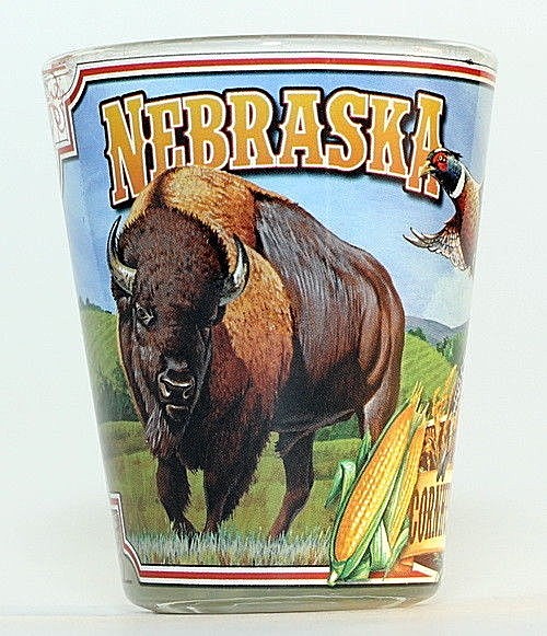NEBRASKA STATE MURAL SHOT GLASS SHOTGLASS