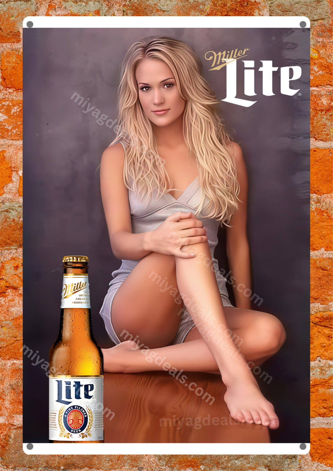 Miller Lite Beer Carrie Underwood Metal Sign Man Cave Bar Pub Decor Read Des