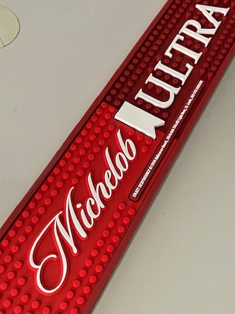 🔥NEW Michelob Ultra Beer Rubber Bar Spill Mat for tap Kegerator + (15) Coasters