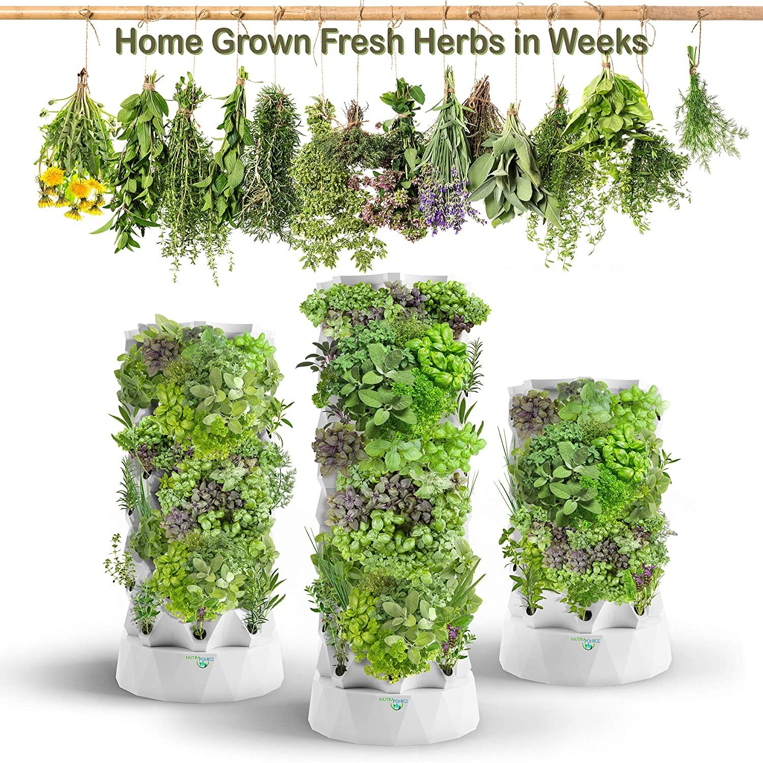 Vertical Hydroponic System Tower Garden Aeroponics Home Grow Kit 10 Layer 80Pots