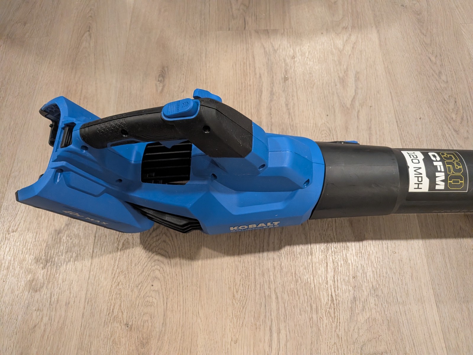 Kobalt 40-Volt KLB 1040B-03 Leaf Blower Blue Brushless 120MPH 520-CFM TOOL ONLY