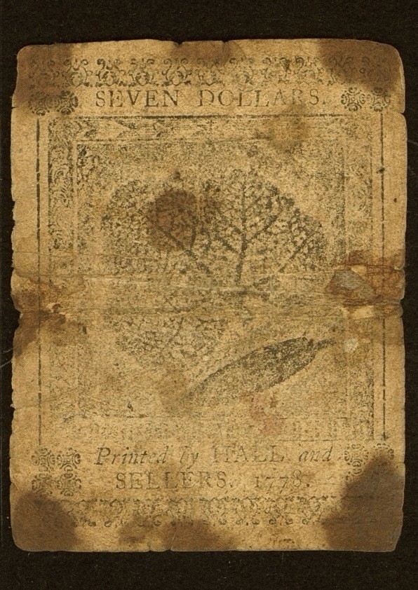 1778 American Revolution $7 Continental Currency, Colonial Banknote CC-80, PCGS