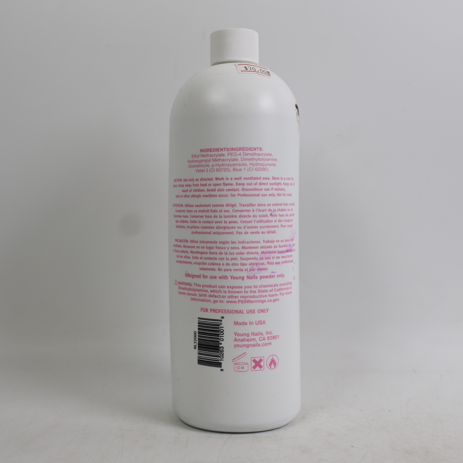 Young Nails Monomer Nail Liquid EMA Monomer - acrylic liquid - 32oz/ 946 mL