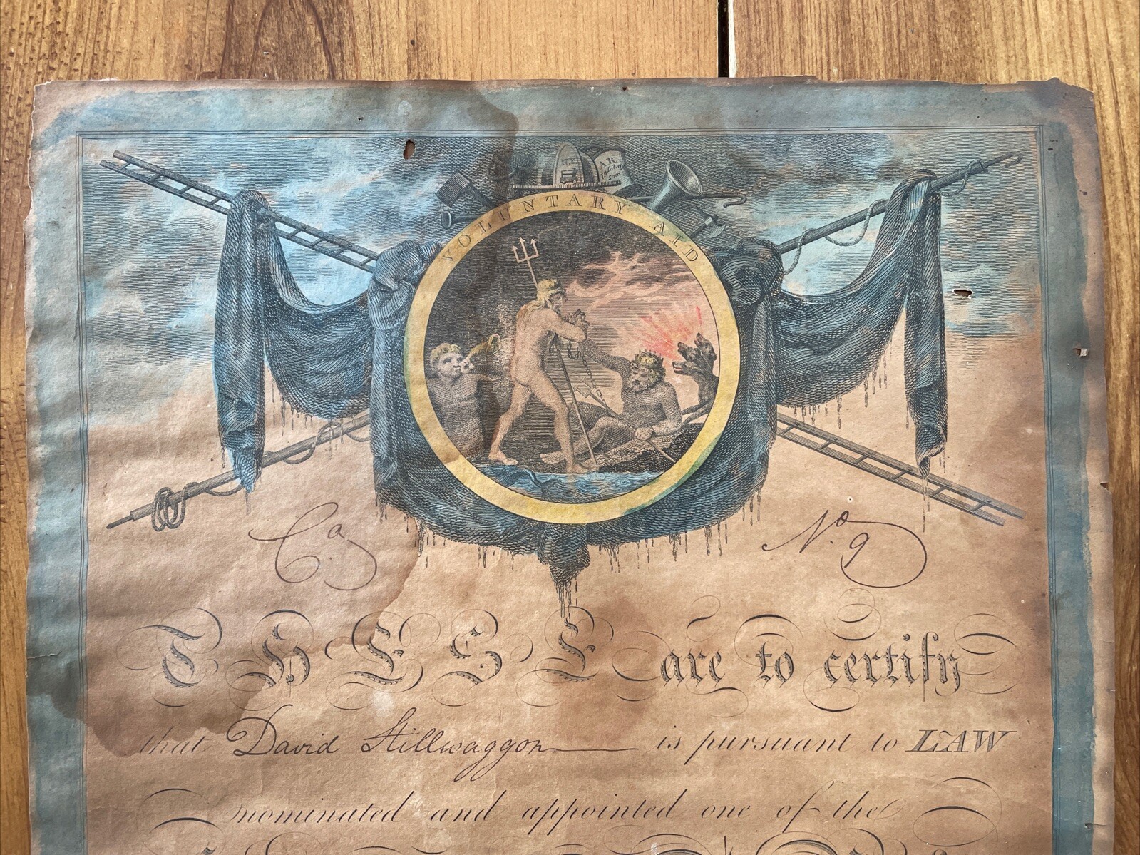 RARE! 1813 FDNY Cert. Of Nomination & Appointment. City Of New York Firemen