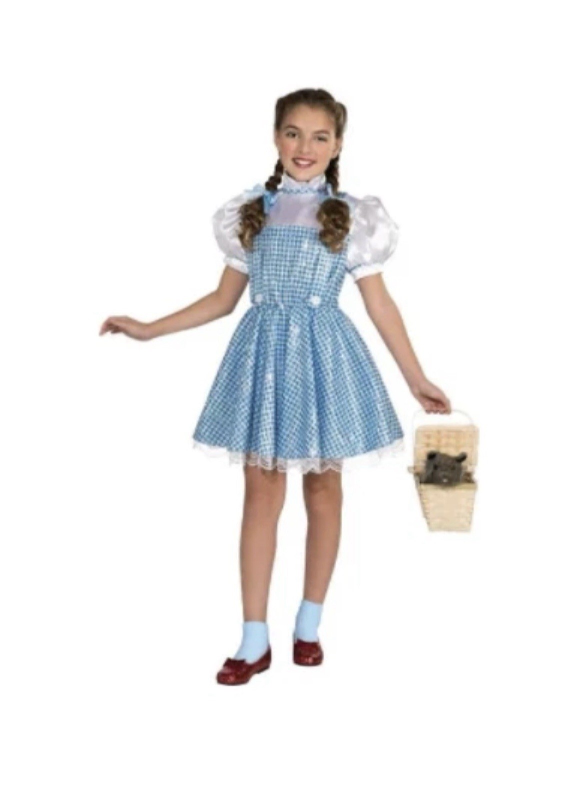 Dorothy Wizard of Oz Child Halloween Costume Dress with Bows Size Medium 8-10
