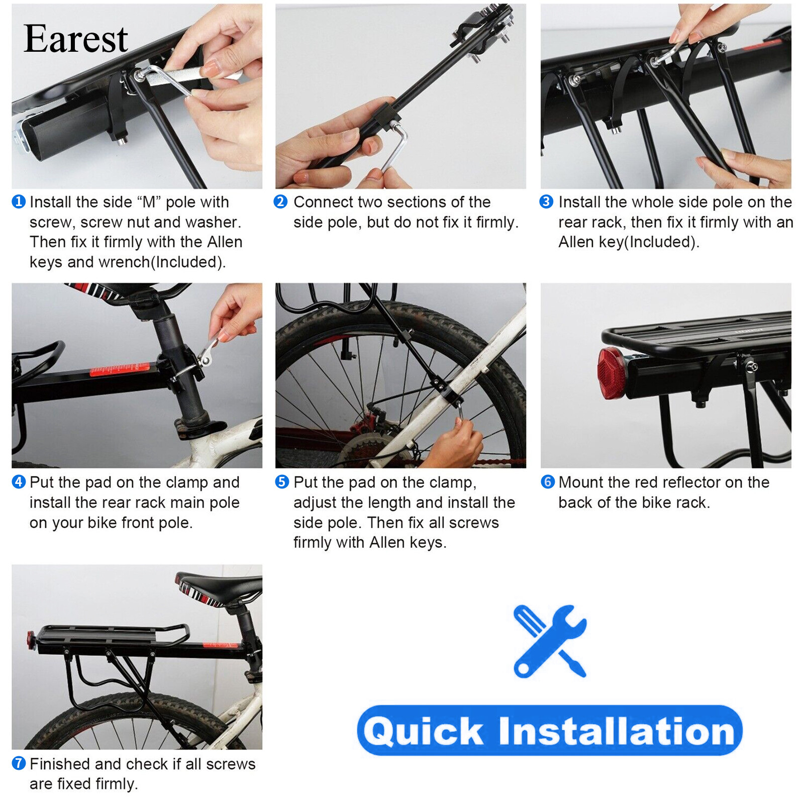 Rear Bike Rack Cargo Rack Alloy Mount Pannier Luggage Carrier Bicycle Fender