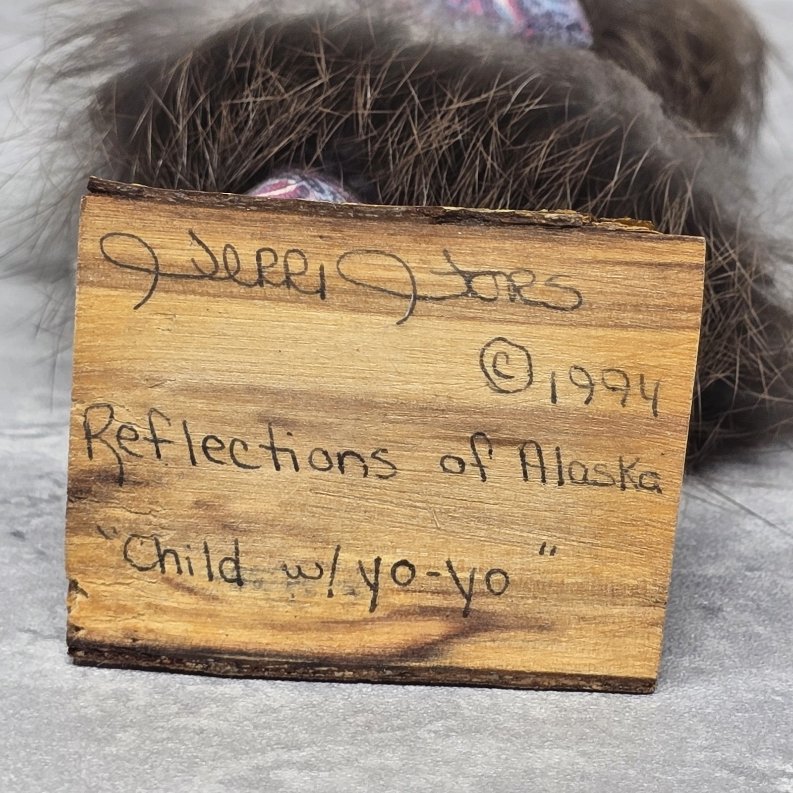 Reflection Of Alaska Artist Signed Figurine Inuit Eskimo Child With Yo Yo Toy