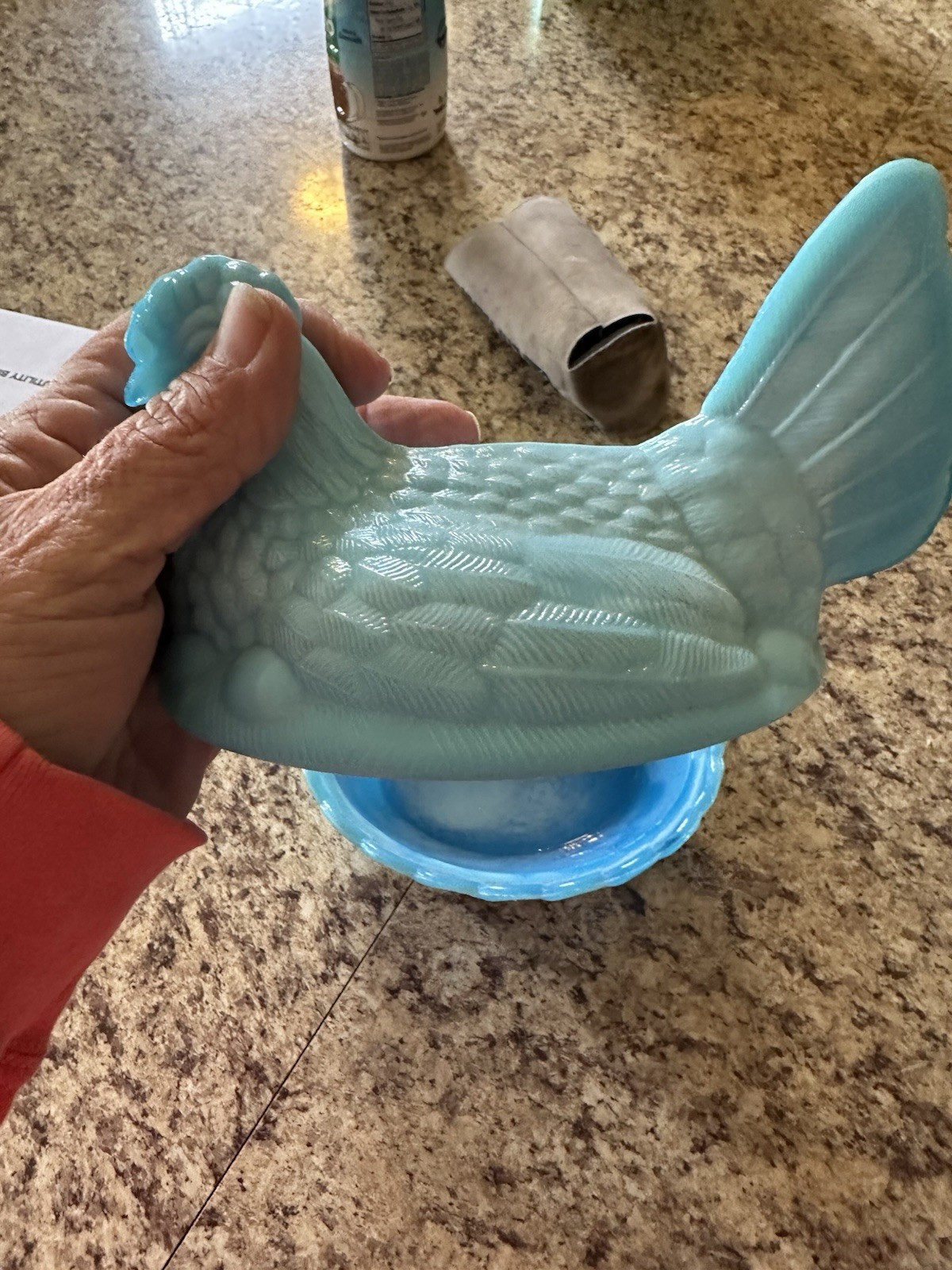 Westmoreland Hen On Nest Collectible Vintage Blue Milk Glass Style