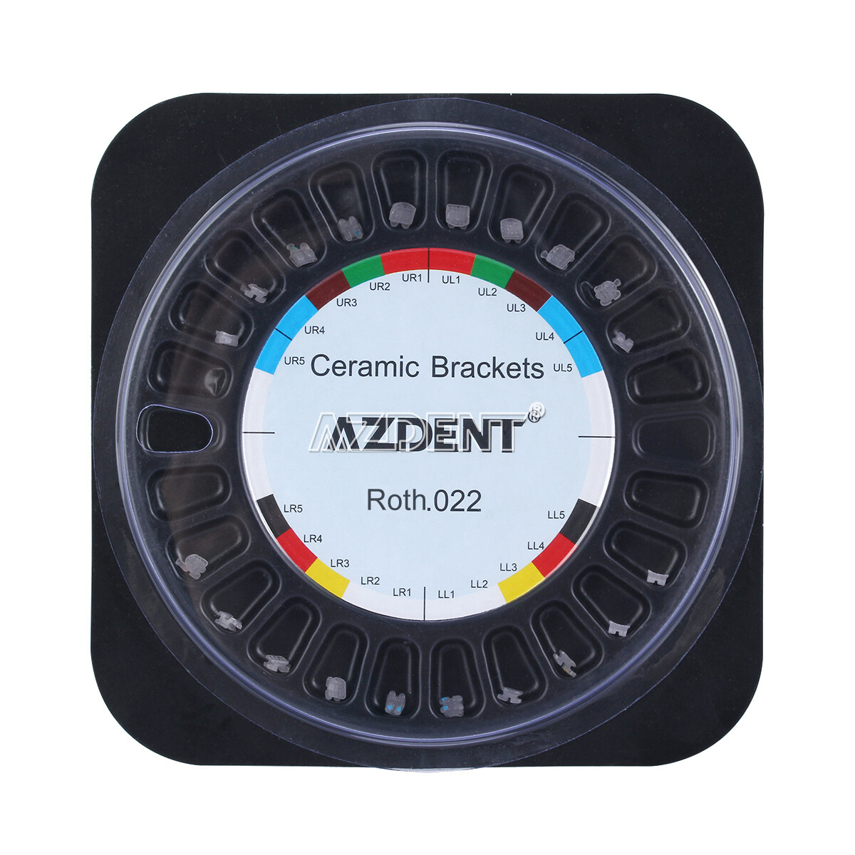 AZDENT Dental Orthodontic Clear Ceramic Bracket Braces Roth Slot.022 Hooks 3 4 5