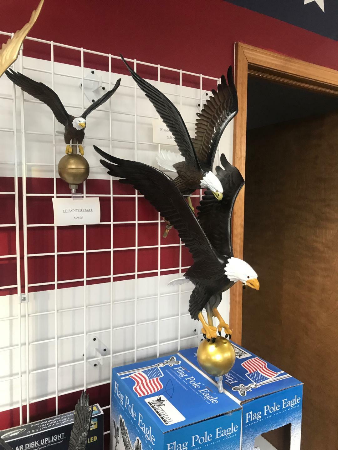 Flagpole Eagle Topper Decorative Gold Finial Globe Outdoor XX-Large 32 inch