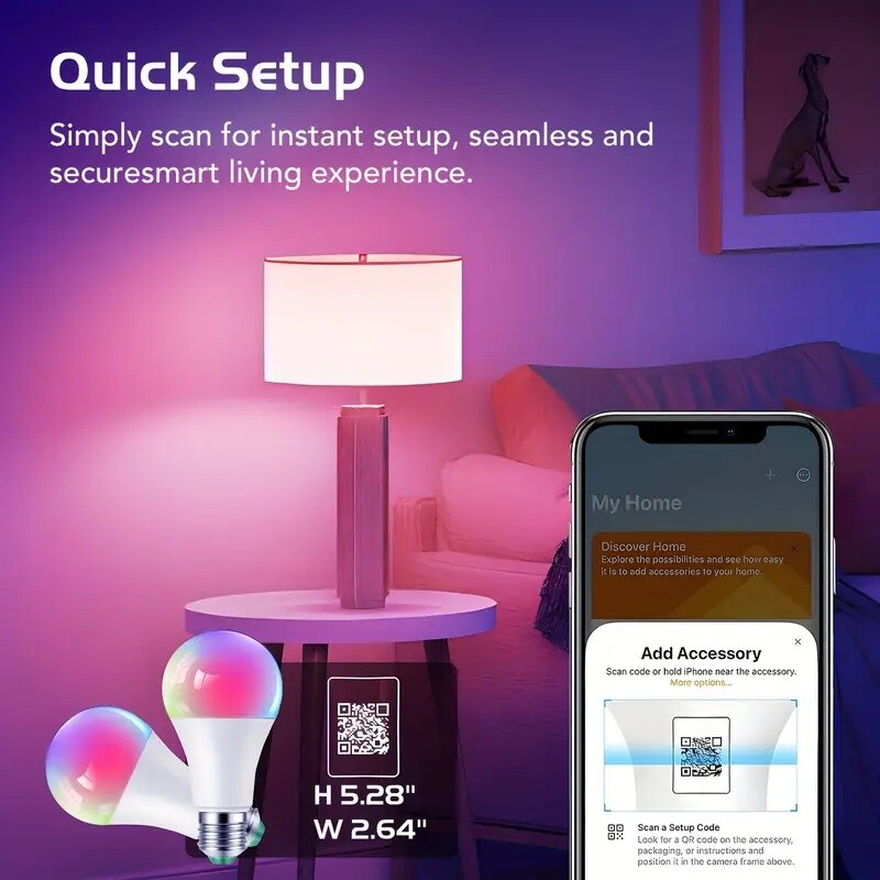 Bulbs Color Bluetooth Mode Bulbs, Dual 2-Pack 100W, 3-Pack and Smart Adjustable